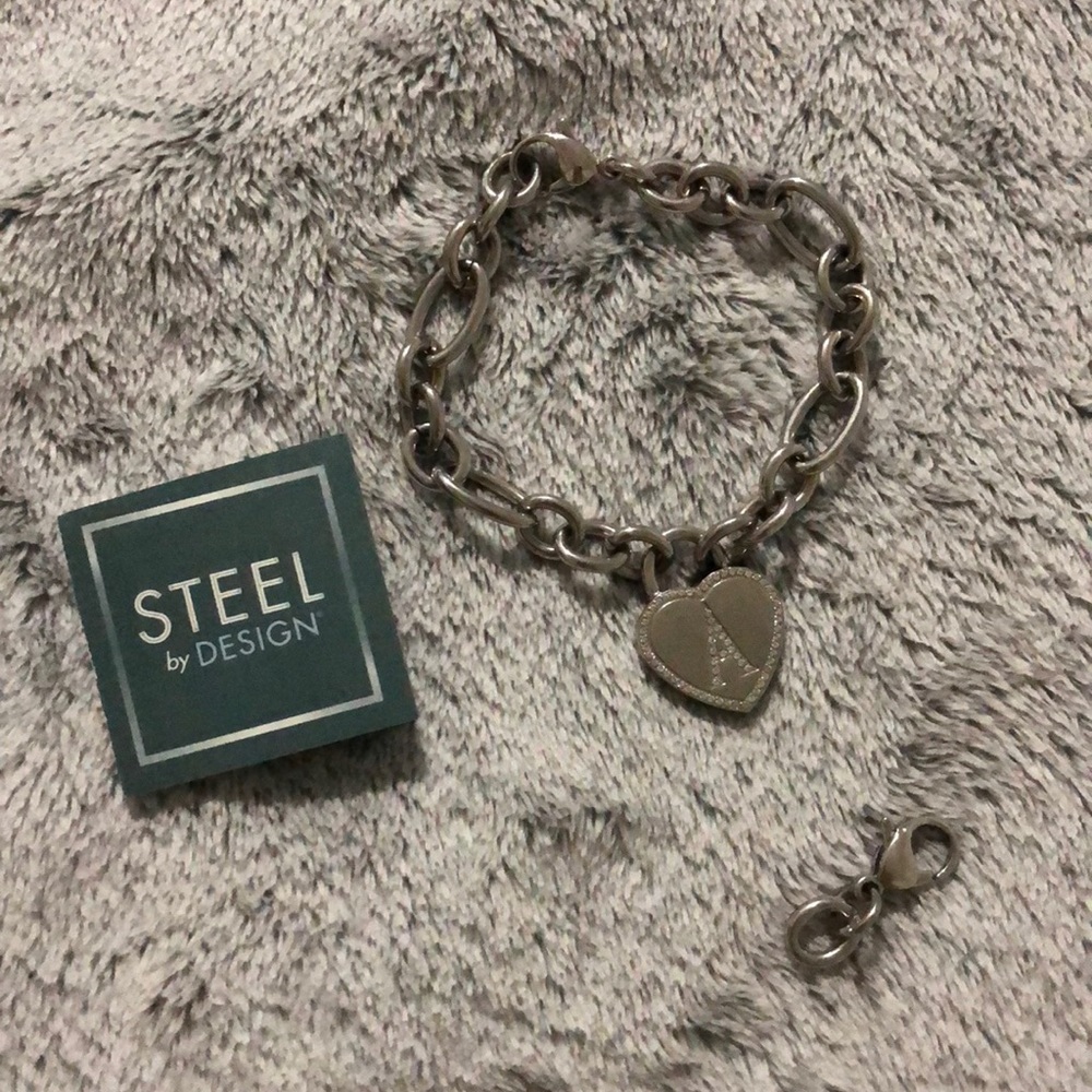 Steel by Design ‘A’ Initial Bracelet